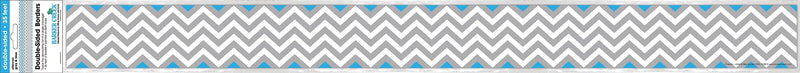 Barker Creek Double-Sided Border, 35" x 3", Gray & Blue Chevron, 12/Pack (LL901)