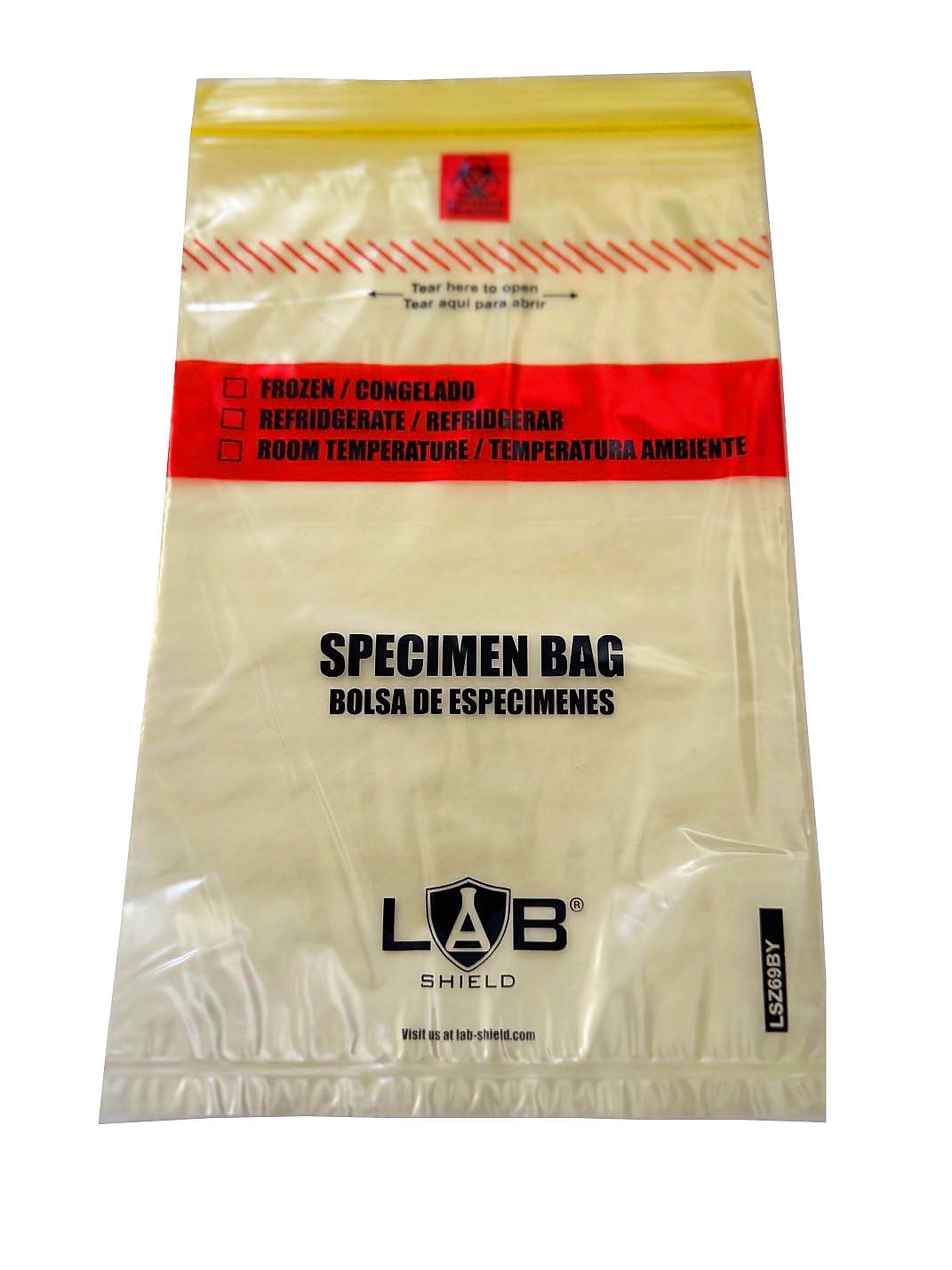 Specimen Bag Yellow Biohazard w/ reclosable zip