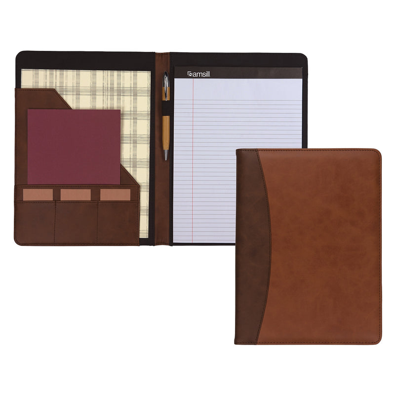 Samsill Faux Leather Padfolio, Tan/Brown (SAM71656)