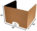 Classroom Products Foldable Cardboard Freestanding Privacy Shield, 19"H x 26"W, Black/Kraft, 20/Box (VB1920 BK)