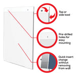 Deflecto Image Document Holder, 8.5" x 11", Vertical, Wall Mounted, Clear Plastic (DEF68201)