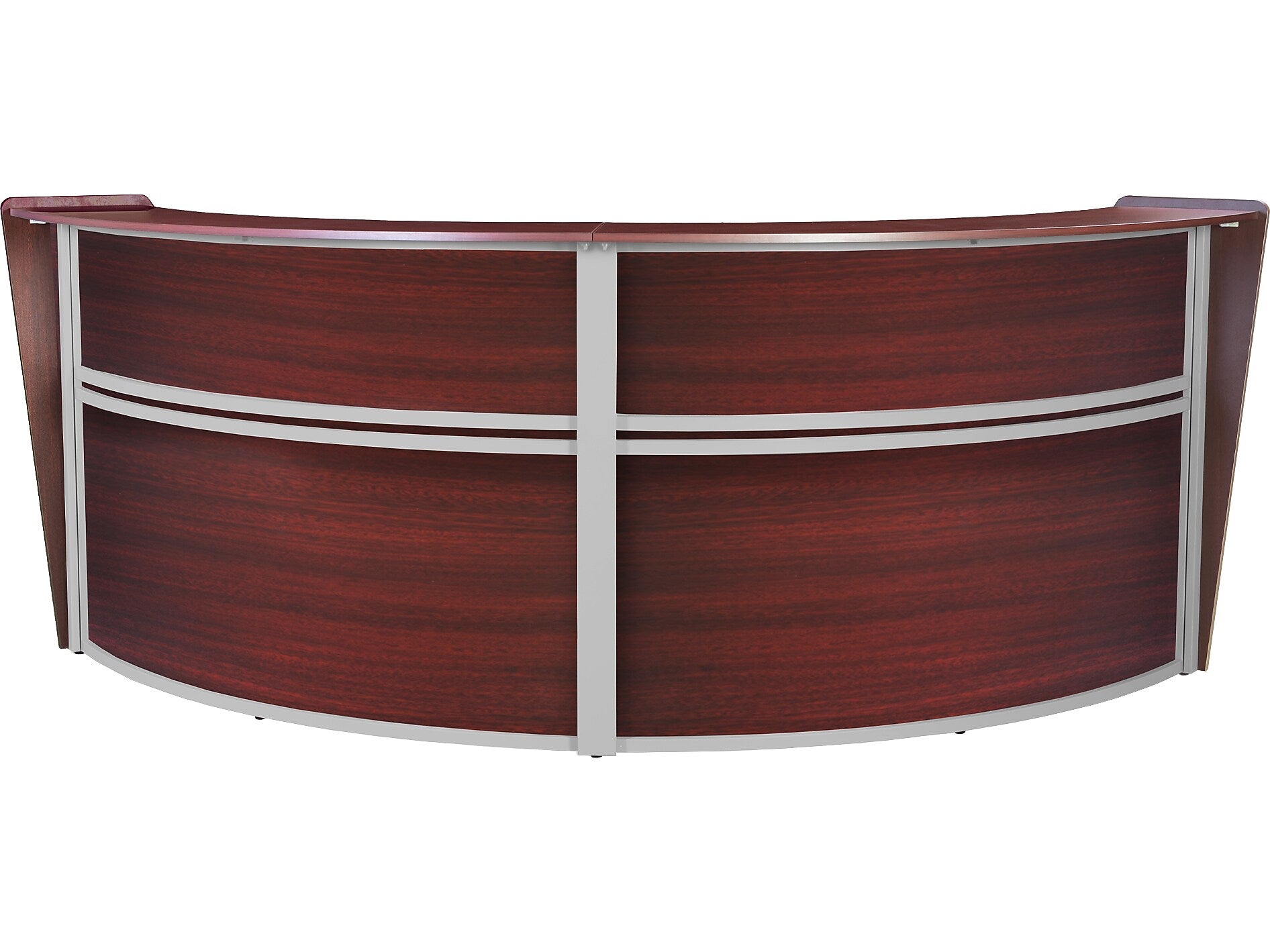 Regency Marque 124.5"W Curved Reception Desk Workstation, Mahogany (77292MH)