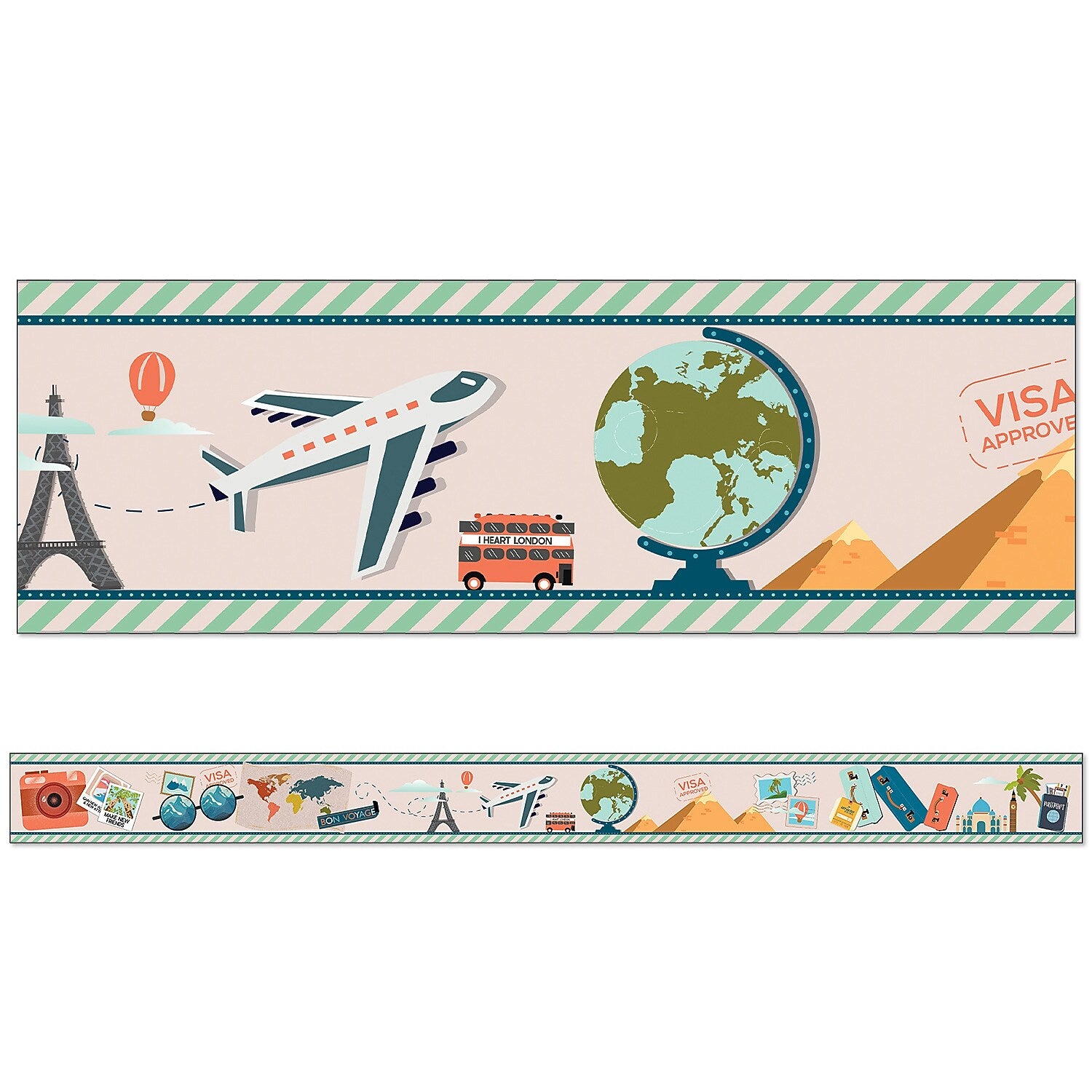 Carson Dellosa Education Straight Border, 3"x 3', Let's Explore, 6/Bundle (CD-108482-6)