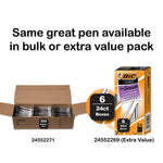 BIC Cristal Xtra Smooth Ballpoint Pens, Medium Point, 0.1mm, Black Ink, Dozen (MS11BK)