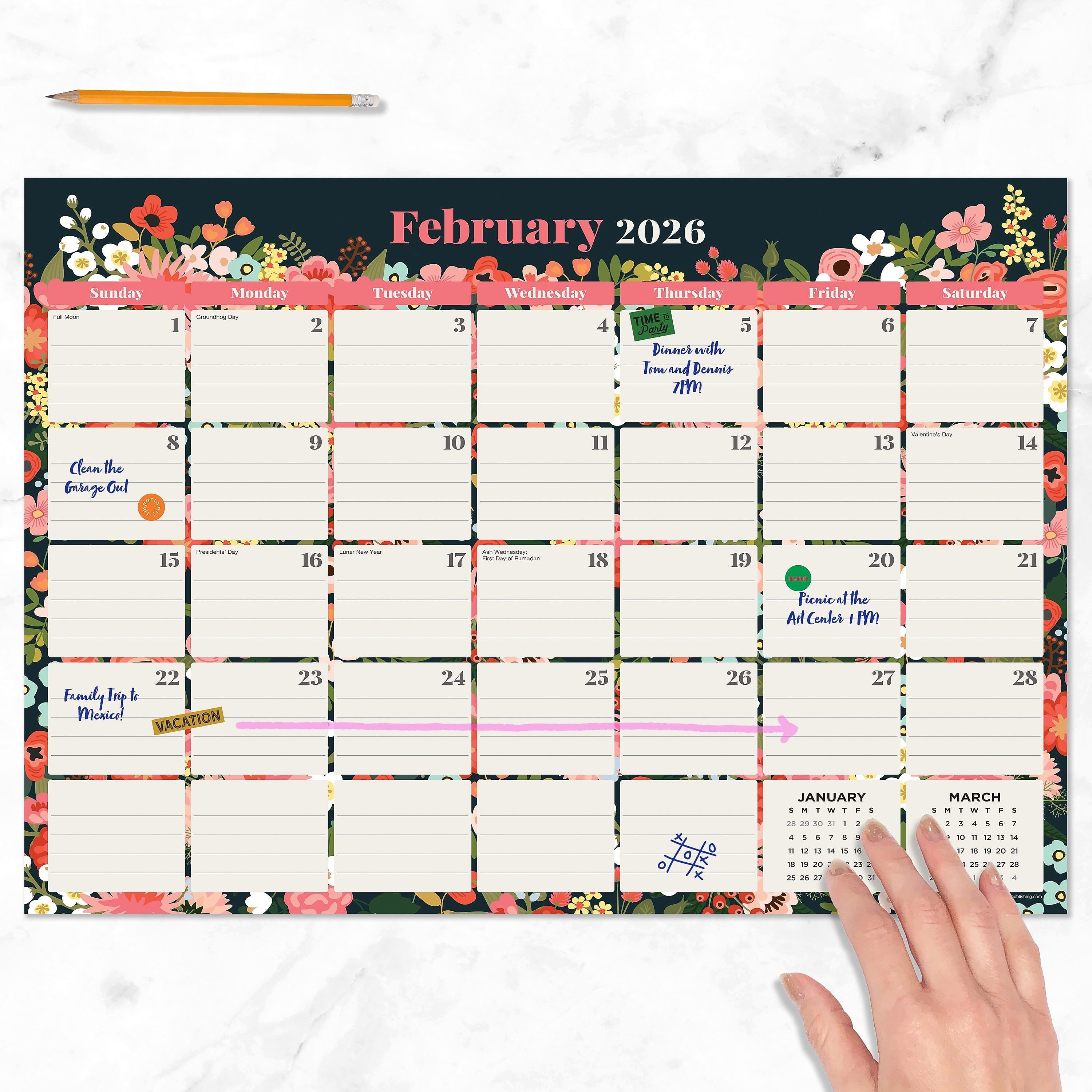 2026 TF Publishing 17" x 12" Monthly Desk Calendar, (26-8510)