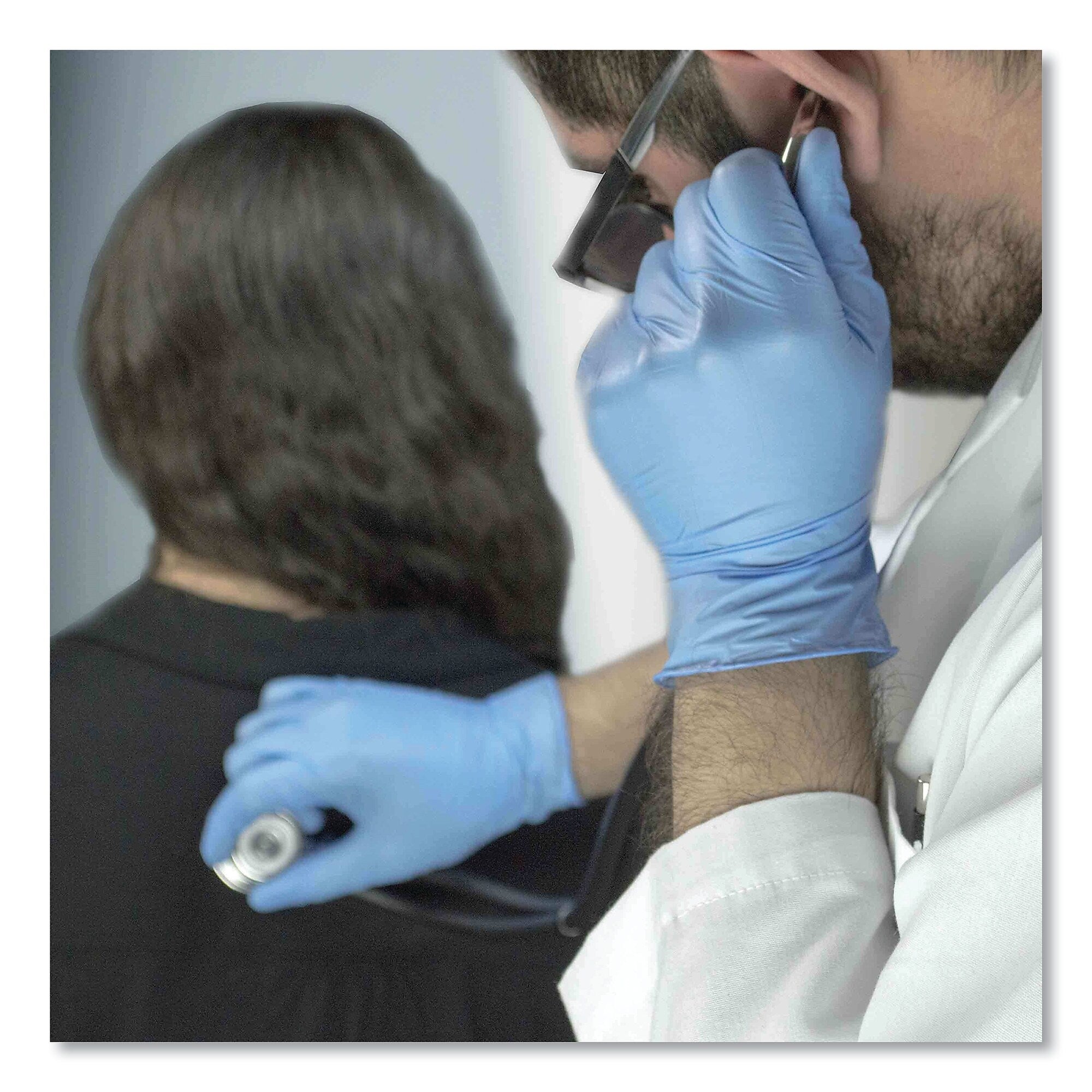AMMEX Professional Nitrile Exam Gloves, Powder-Free, 3 mil, Large, Light Blue, 100/Box, 10 Boxes/Carton