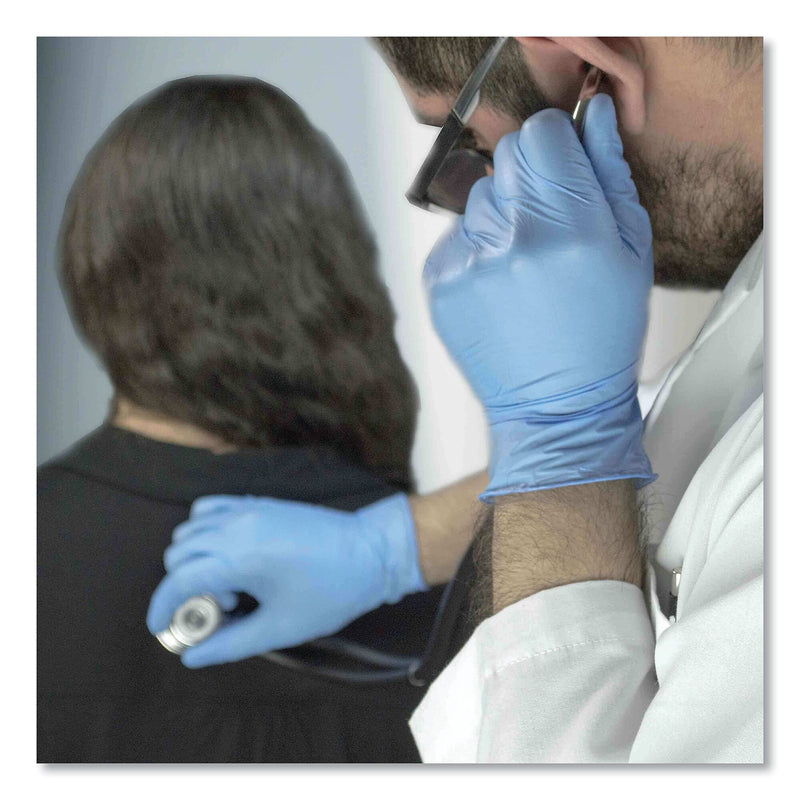 AMMEX Professional Nitrile Exam Gloves, Powder-Free, 3 mil, Large, Light Blue, 100/Box, 10 Boxes/Carton