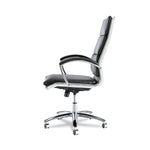 Neratoli High-Back Swivel/Tilt Chair , Black Soft-Touch Leather , Chrome Frame