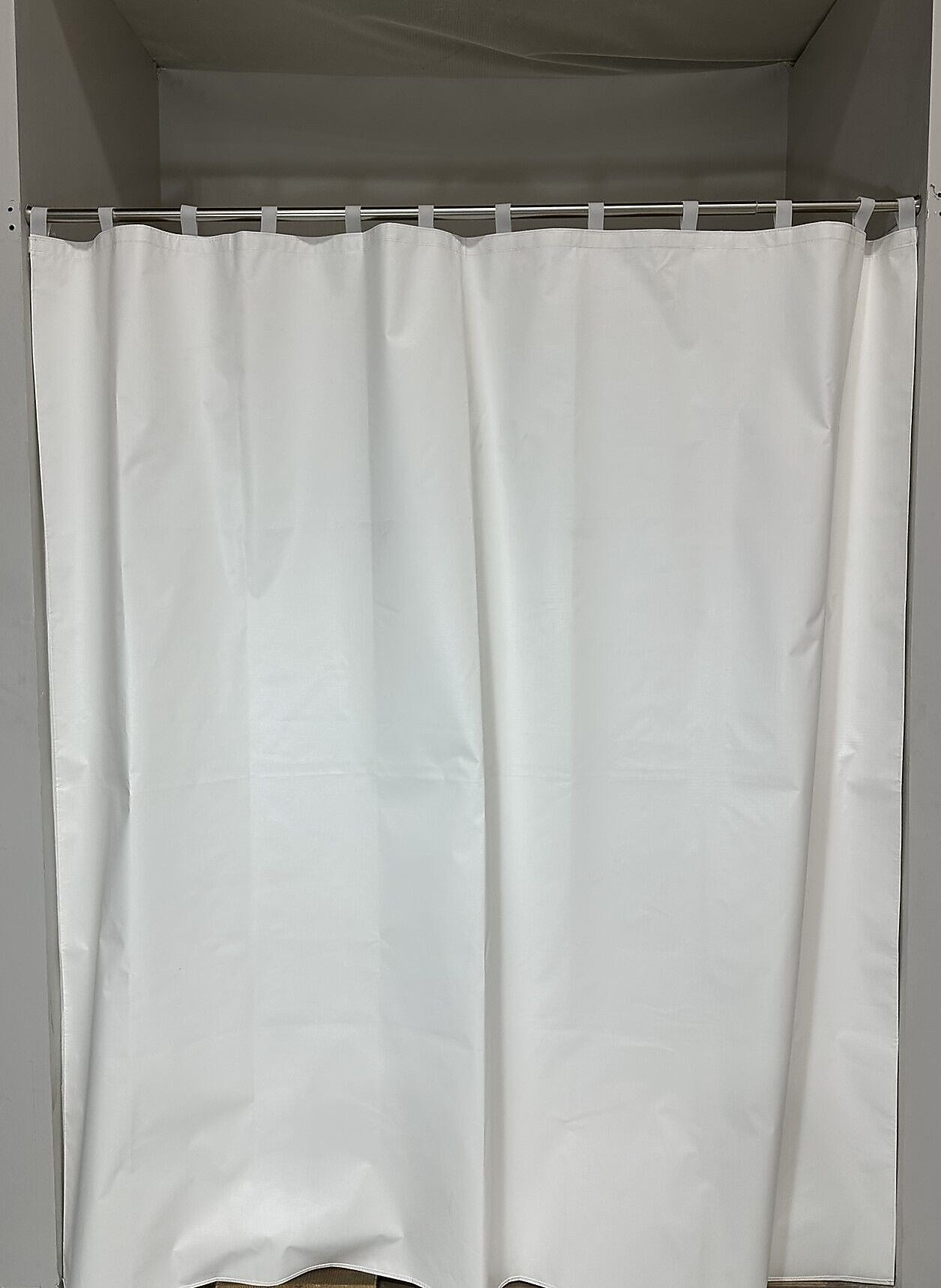 Gary Manufacturing  & Anti-Ligature 70" x 72" Vinyl Shower Curtains, Self Attaching Loops, White, 12/Case (STPSTDVL)