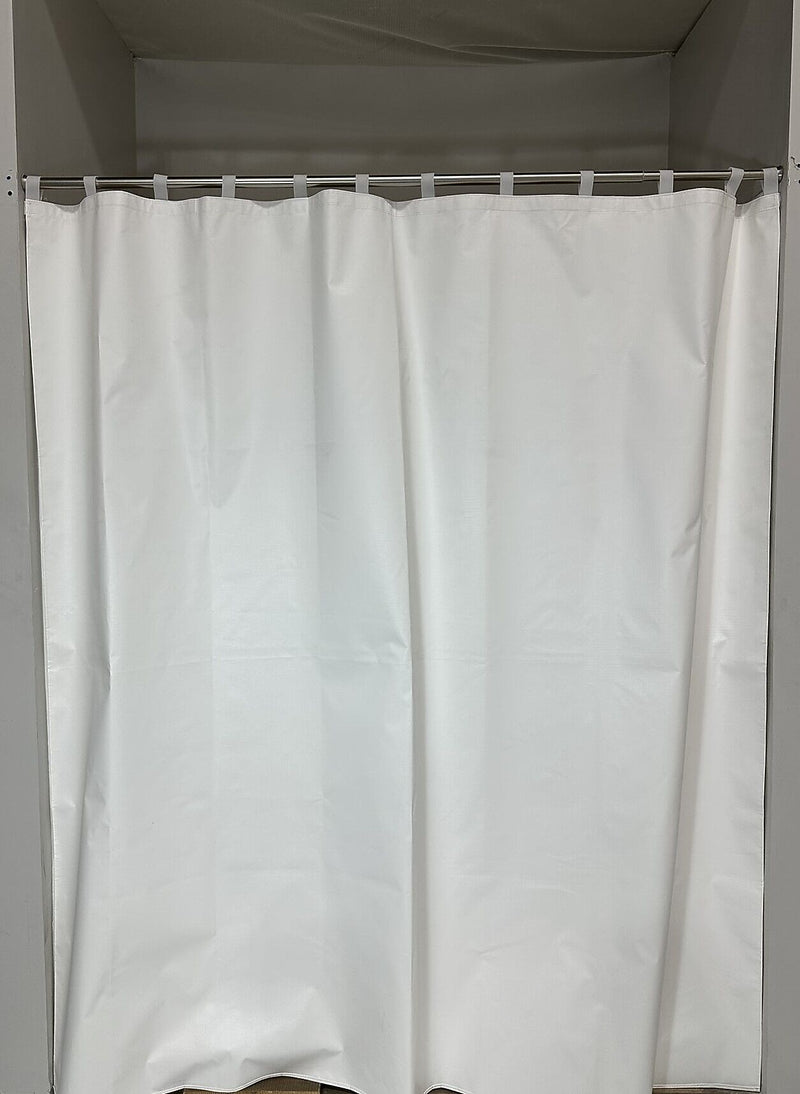 Gary Manufacturing  & Anti-Ligature 70" x 72" Vinyl Shower Curtains, Self Attaching Loops, White, 12/Case (STPSTDVL)