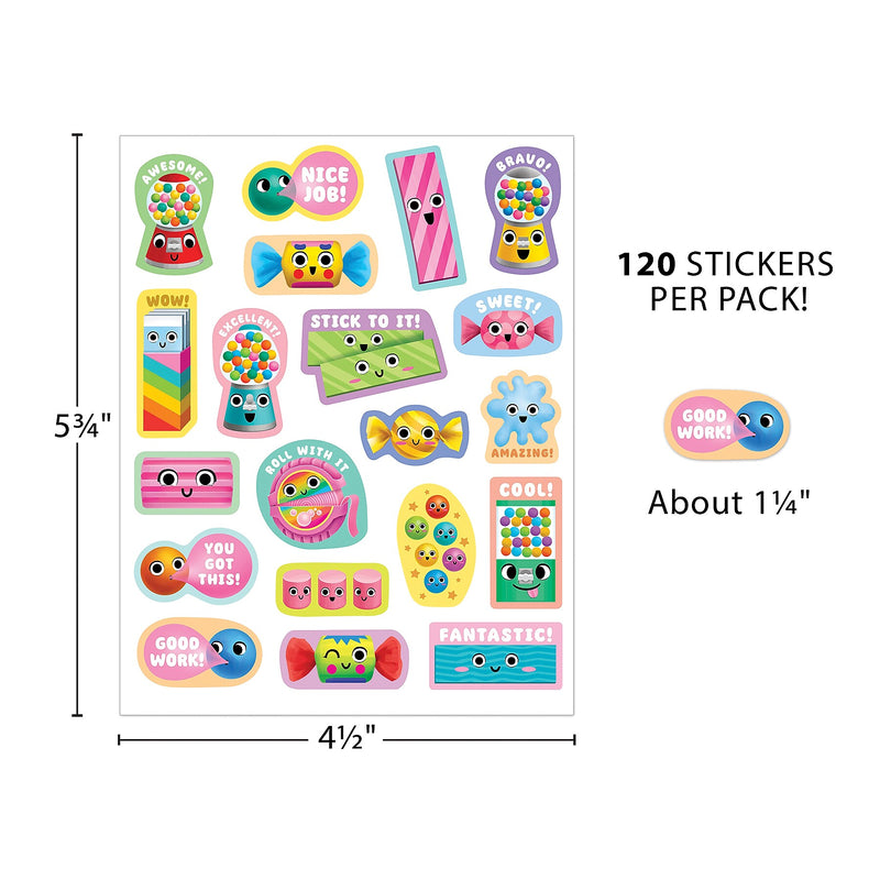 Teacher Created Resources Bubble Gum Smelly Stickers, Multicolored, 120/Pack, 6/Packs/Bundle (TCR9446-6)