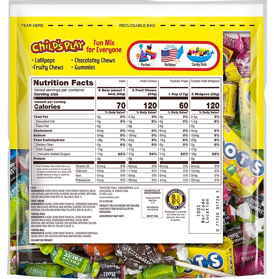 Tootsie Roll Child's Play Assorted Chewy Candy, 26 oz. (TOO1817)