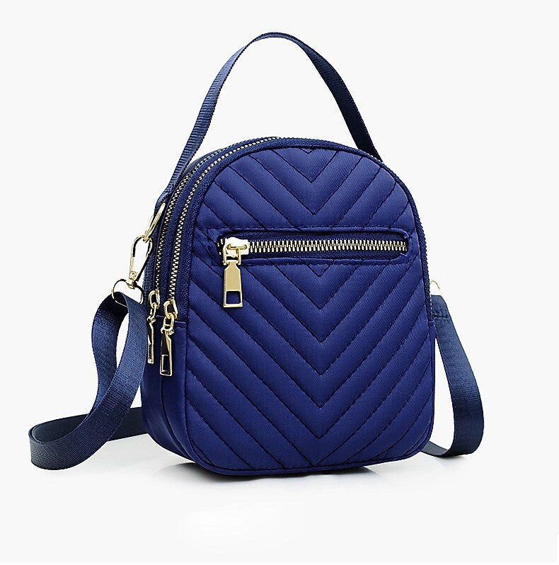 Nicci Polyester Cross-Body Quilted Bag, Navy (CB3240510C-NVY)