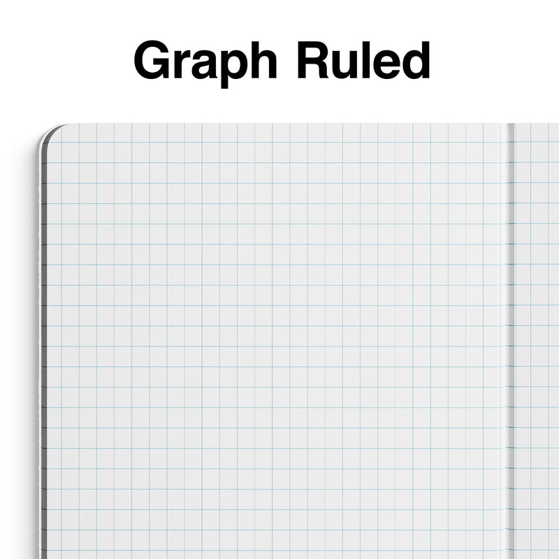 Staples 1-Subject Composition Notebook, 7.5" x 9.75", Graph Ruled, 80 Sheets, Black, 24/Carton (20075CT)