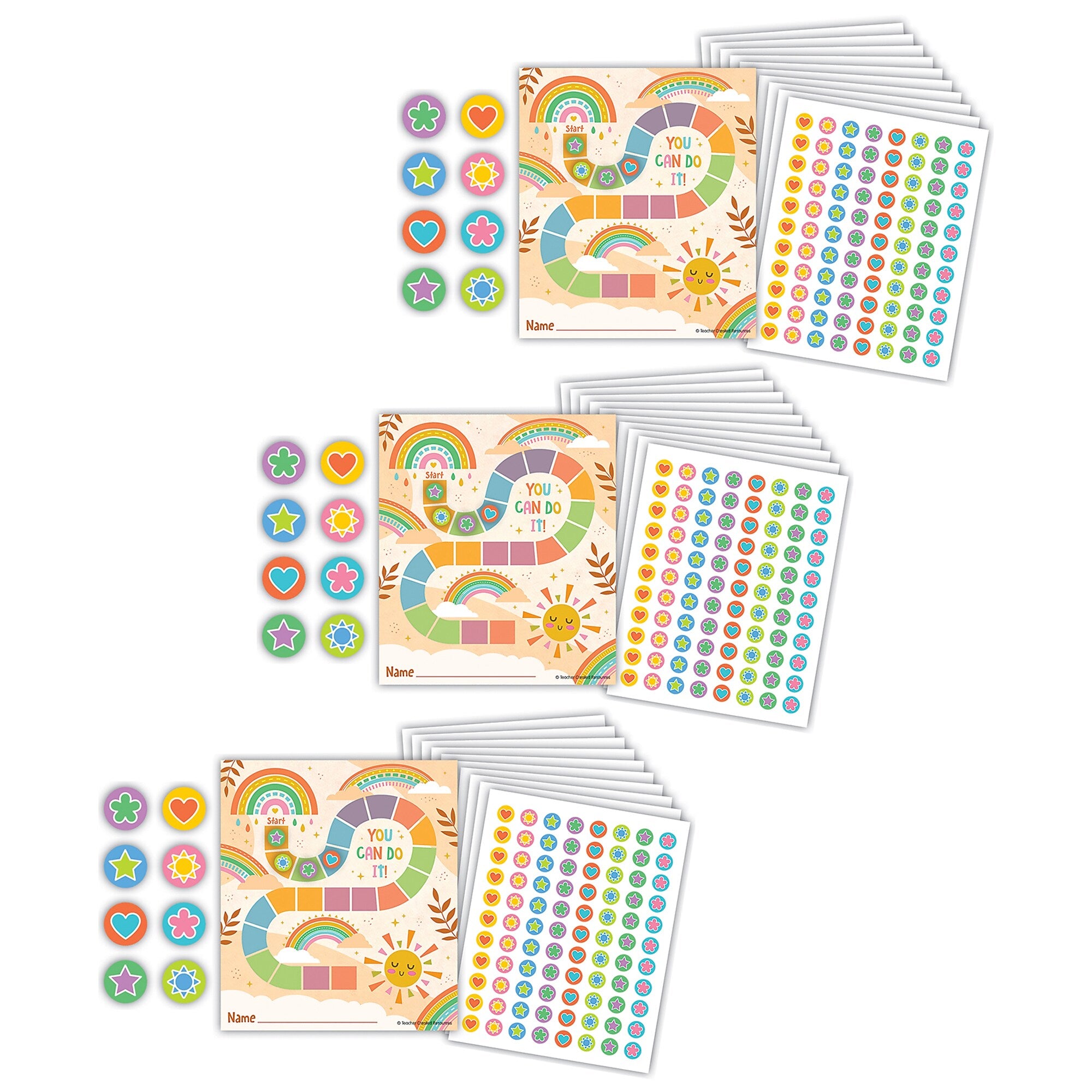Teacher Created Resources Super Star Reward Trackers with Stickers, 5.25" x 6", Multicolored, 3 Packs/Bundle (TCR6868-3)