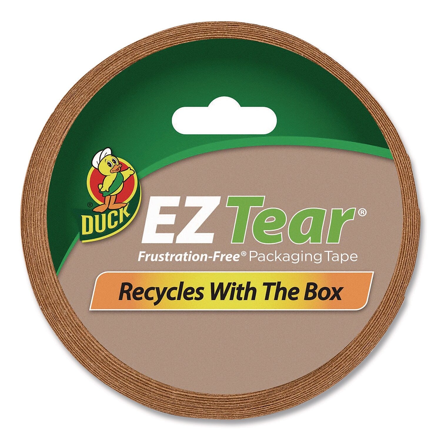 Duck Brand EZ Tear Packing Tape, 1.88" x 25 yds., Brown (242828)