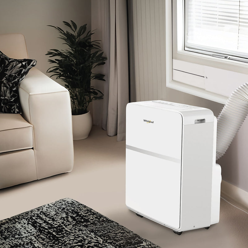Whirlpool 115-Volt 8000 BTU (5500 BTU DOE) Portable Air Conditioner with Remote, White (WHAP081BWC)