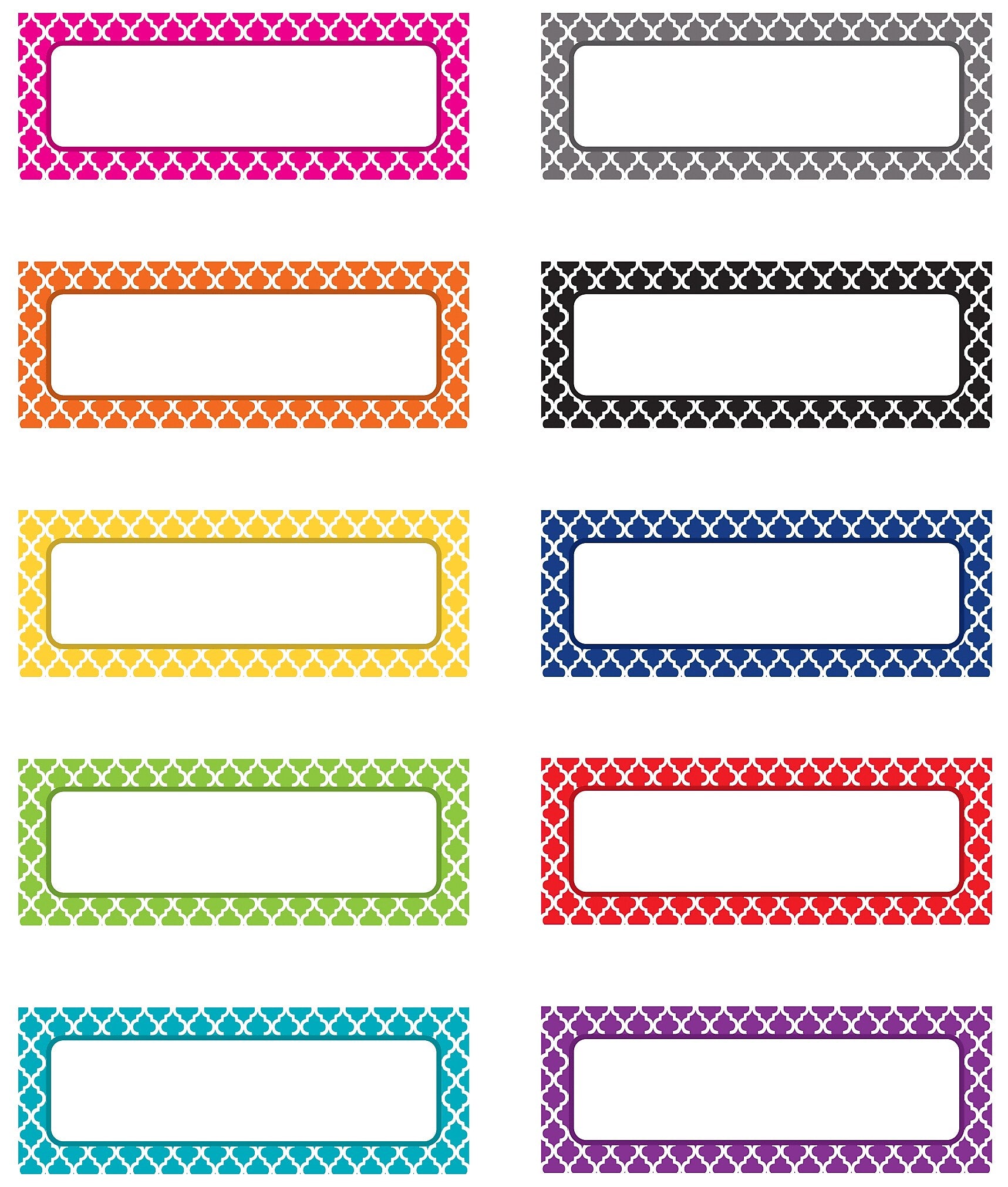 Teacher Created Resources Magnetic Moroccan Labels, 1" x 2.5", 30/Pack (TCR20684)