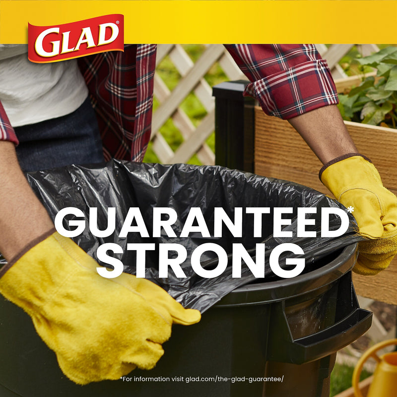 Glad Quick-Tie 39 Gallon Lawn & Leaf Bags, Black, 12 Total Bags (70028)