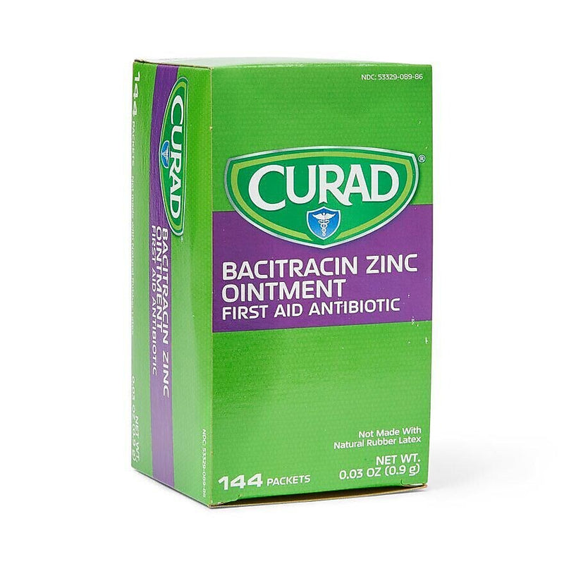 Curad Bacitracin Zinc Antibiotic Ointment, 144 Packets/Box (CUR001109Z)