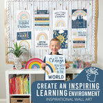 Hadley Designs 14" x 11" Boho Rainbow Growth Mindset Classroom Decor Posters, 9/Set (HDDX004A2JP97)