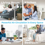 Pure Enrichment 2-in-1 Oscillating Floor Fan, 10-Speed, White (PEFANDUO)