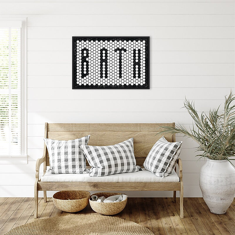 Amanti Art Bath Tiles by Wild Apple Portfolio Framed Canvas Wall Art Print, 33" x 23" (A42677249610)