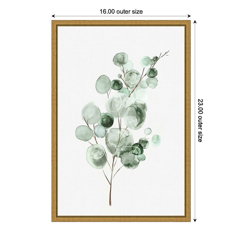 Amanti Art Tender Sprout II (Eucalyptus) by Eva Watts Framed Canvas Wall Art Print, 16" x 23" (A42675040761)
