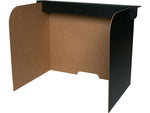 Flipside Foldable Cardboard Freestanding Desktop Privacy Screen w/Pass-through Window, 18"H x 54"W, Black, 24/Pack (61855)