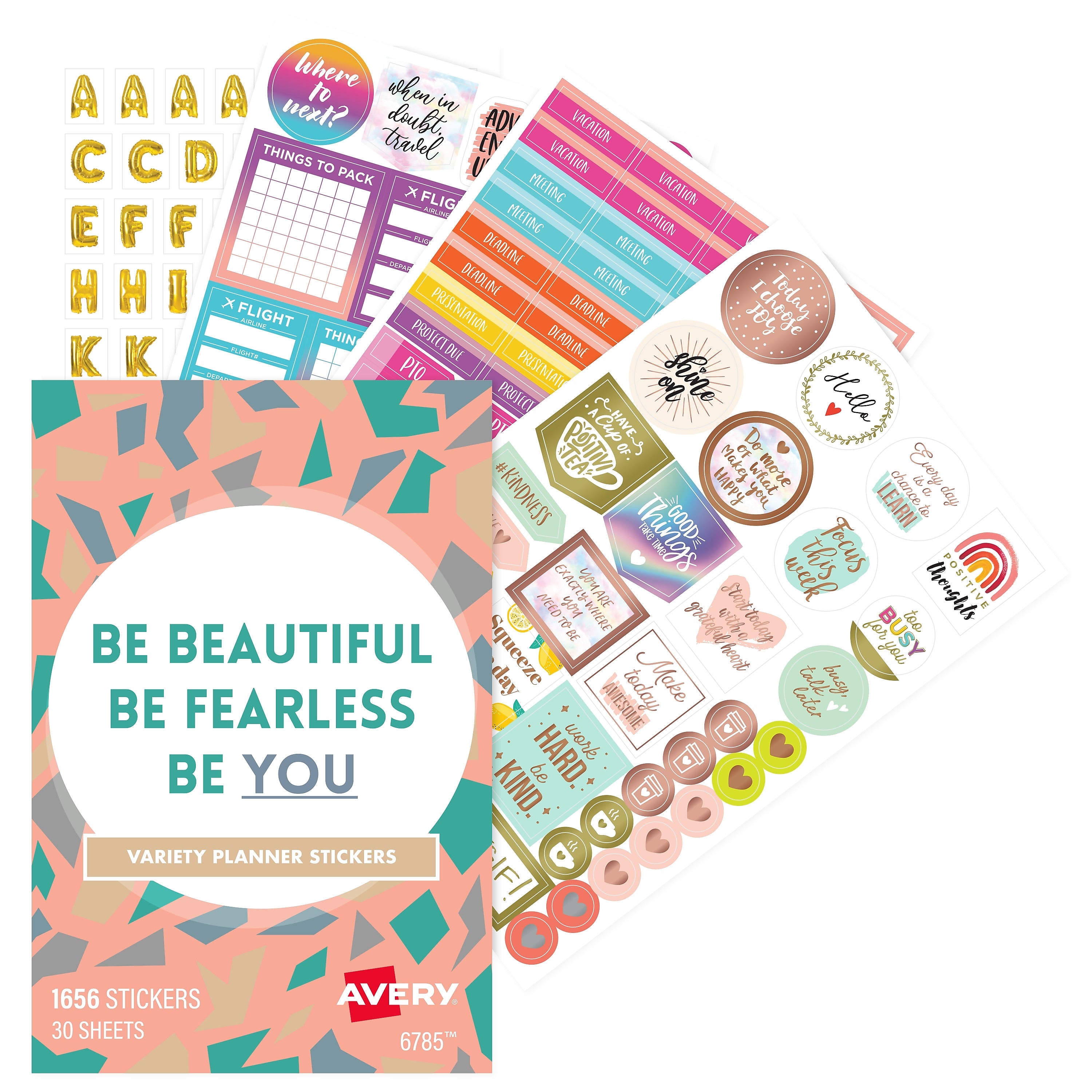 Avery Planner Stickers Variety Pack, Assorted Colors, 1,656/Pack (6785)