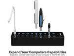 Sabrent 10-Port USB 3.0 Hub, Black (HB-BU10)