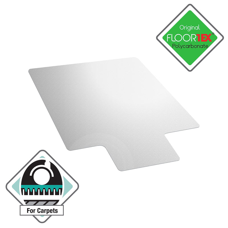 Floortex Cleartex Ultimat Lipped Chair Mat for Carpets up to 1/2", 35" x 47", Clear Polycarbonate (FC118923LR)