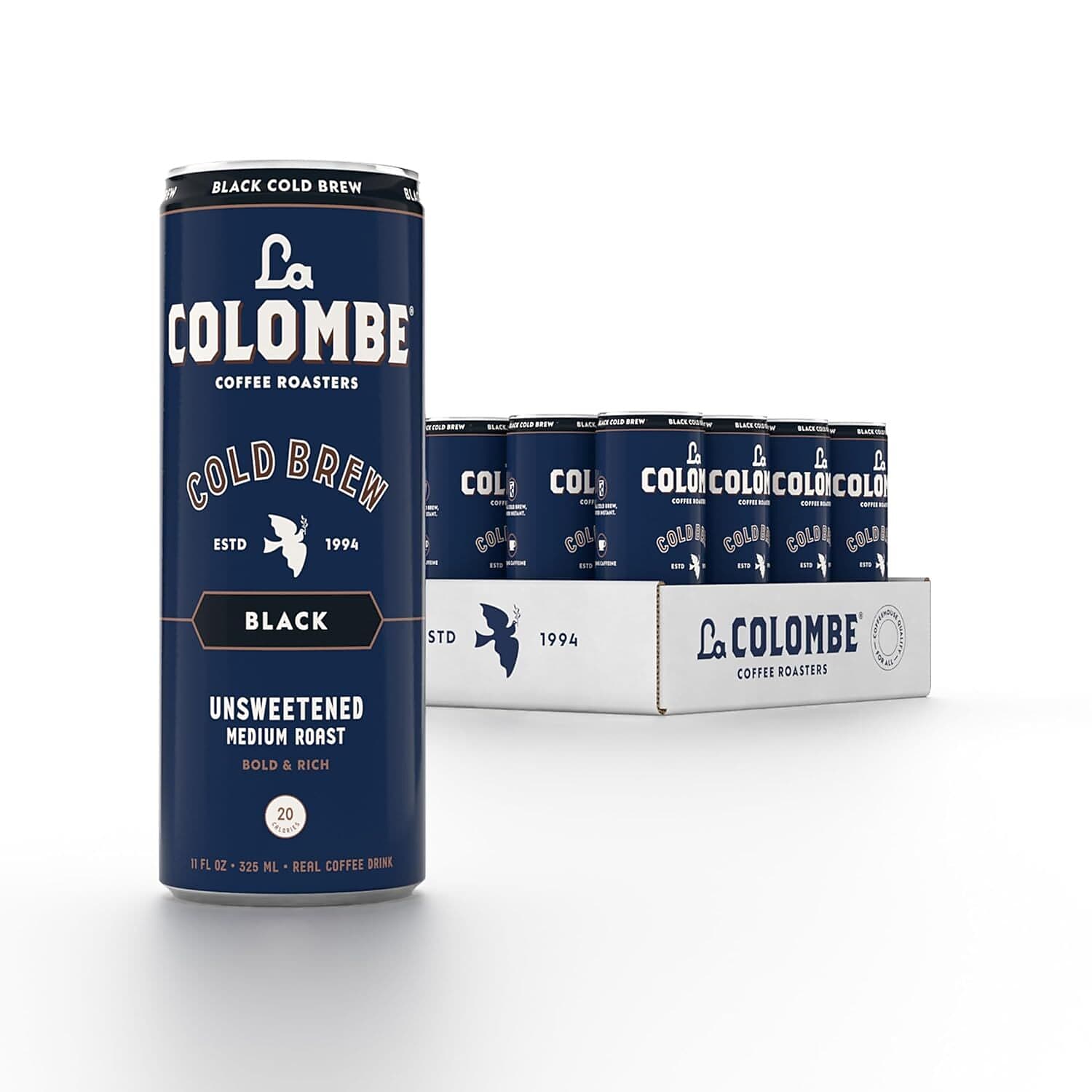 La Colombe Caffeinated Cold Brew Coffee, Black, Medium Roast, 11 oz., 12/Carton (PPPURC1205)