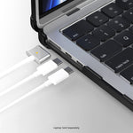 SaharaCase Heavy-Duty Raider Series 13.6" Laptop Case with Stand, Shock Absorbing, Frosted Clear/Black (LT00053)
