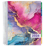 2026 Global Printed Products Rainbow Gold Marble 8.5" x 11" Weekly & Monthly Planner, Paperboard Cover (NRY26-DCY-36)