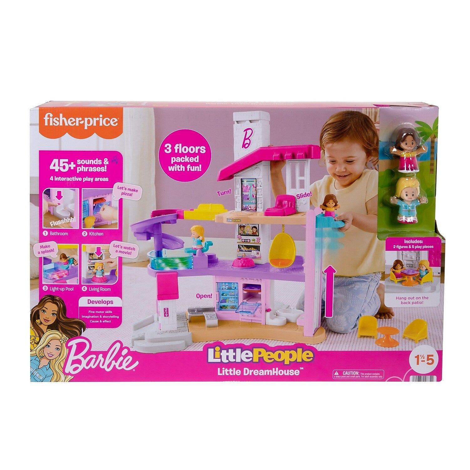 Fisher-Price Barbie Little Dreamhouse Playset by Little People (HKB80)