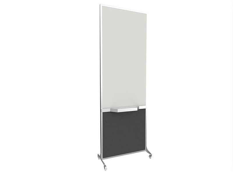 Versare ShieldWrite Level 3A Double Sided Magnetic Painted Steel Mobile Whiteboard, 2' x 6', Charcoal Gray (1200005)