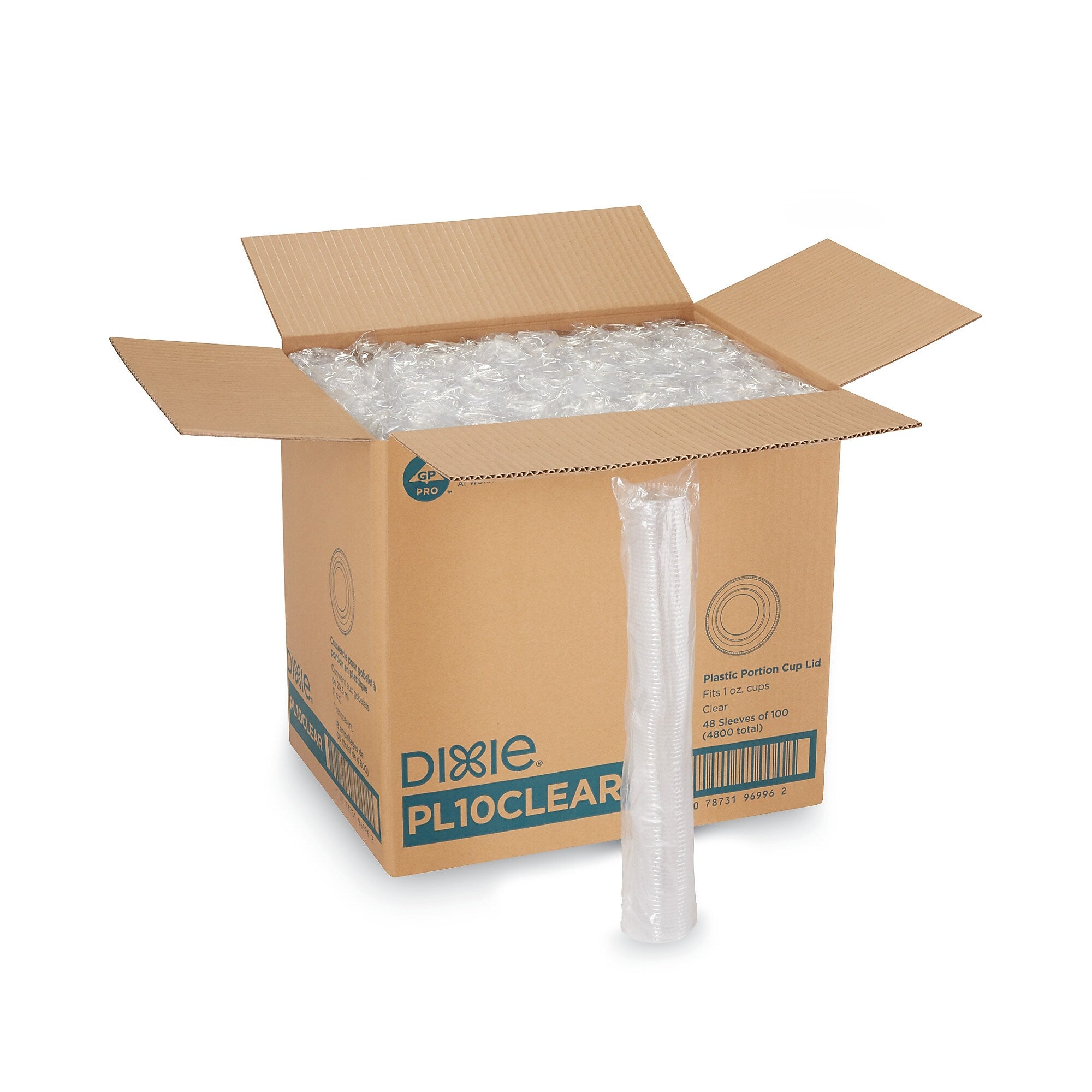 Dixie Plastic Portion Cup Lids, Clear, 4,800/Carton (DXEPL10CLEAR)
