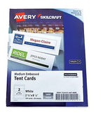 AbilityOne Skilcraft  2.5" x 8.5" White Table Tent Cards, 2 Cards/Sheet, 50 Sheets/Pack (7530016878806)