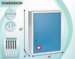 Viva Comfort Dual Lock Surface-Mount Medicine Medical Cabinet, 1.1 cu. ft., Blue (ADI999-04-BLU-MK)
