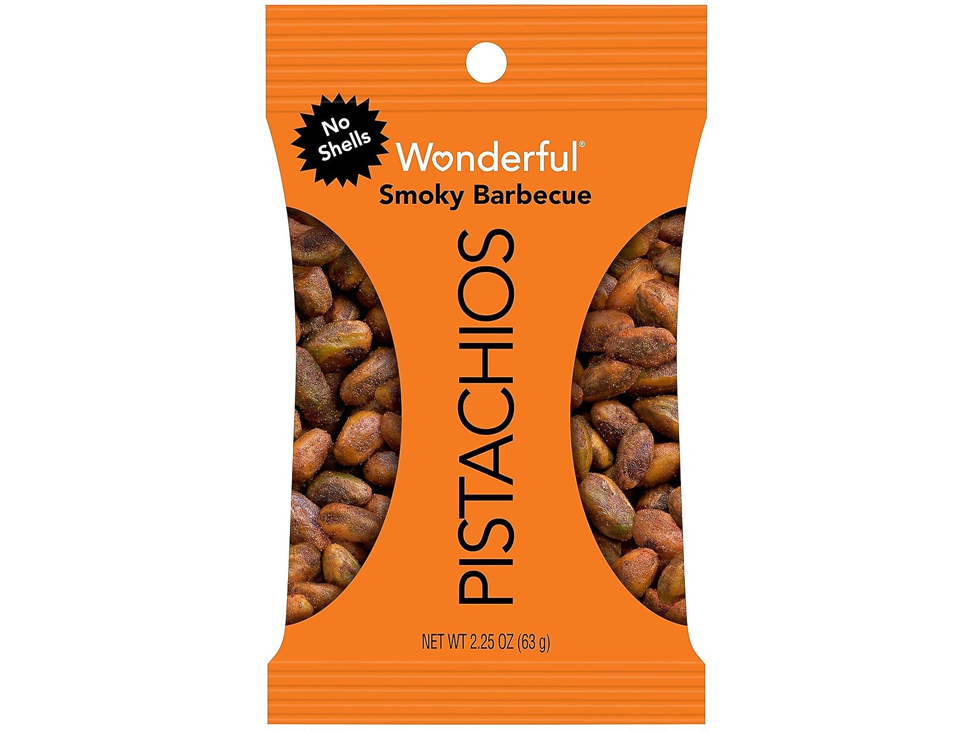 Wonderful Pistachios Smoky Barbecue, No Shells, 2.25 oz., 8 Bags/Box (BQ0146A25M)