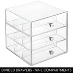 iDESIGN Stackable Storage Drawer, 3 Drawers, Plastic, Clear, 2/Pack (29094M2)