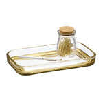 mDesign Glass Accessory Tray, Clear/Soft Brass (26040)