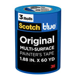 Scotch Blue Original Painter's Tape Value Pack, 1.88" x 60 yds., Blue, 3 Rolls/Pack (2090-48EP3)