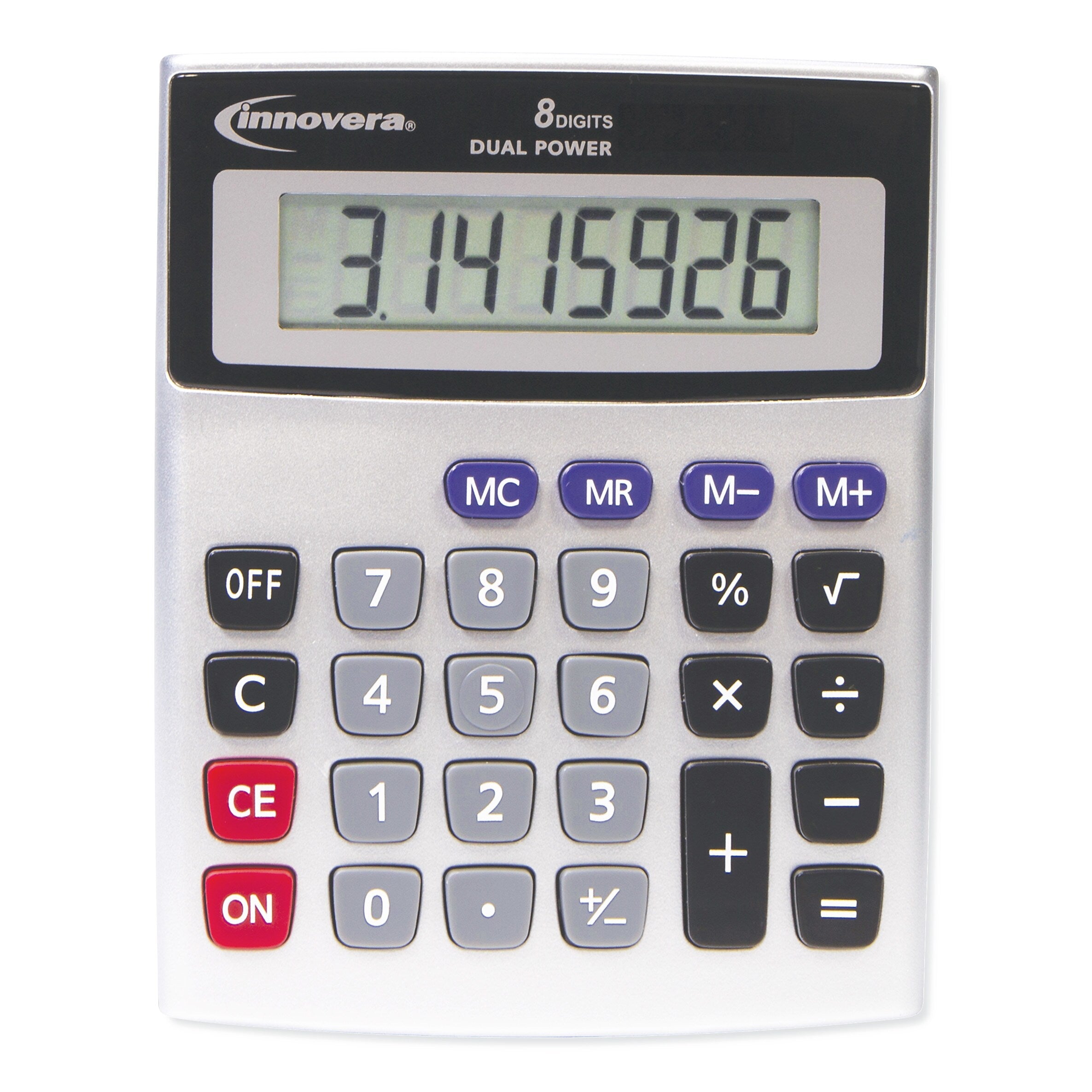 Innovera 15925 Portable Minidesk Calculator, 8-Digit Lcd