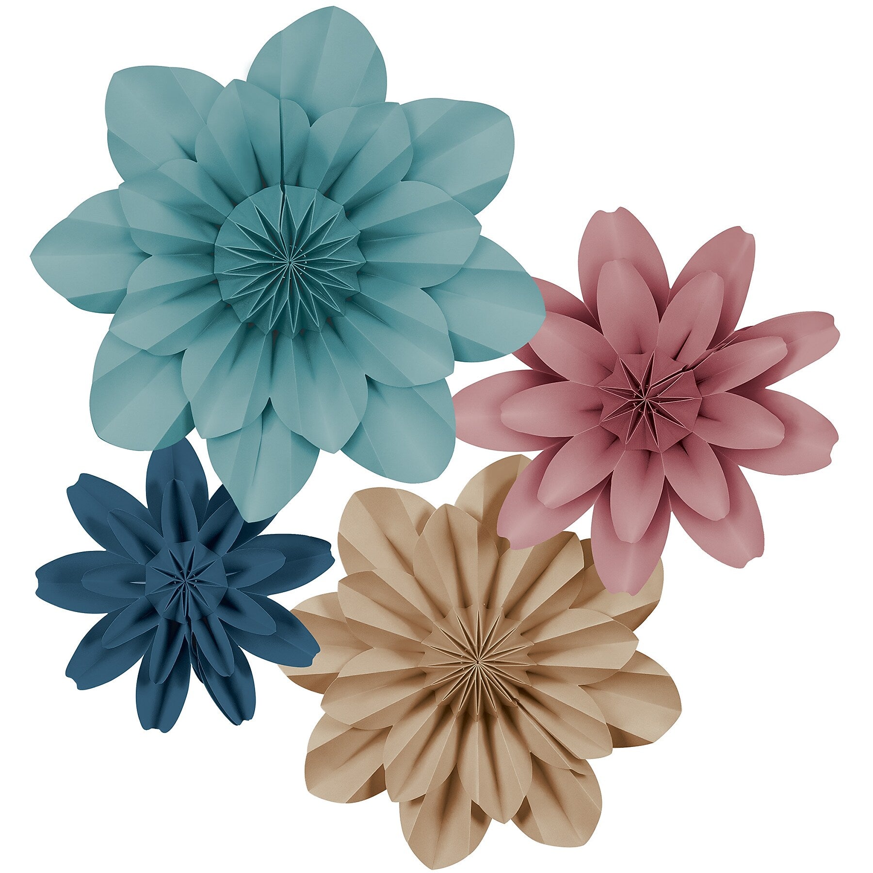 Teacher Created Resources Calming Colors Paper Flowers, 4/Pack (TCR8349)