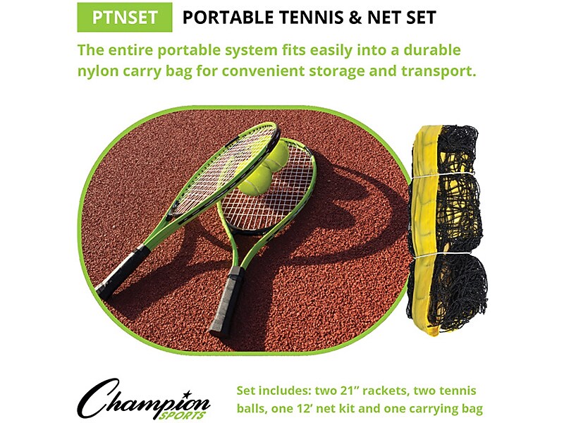 Champion Sports Tennis Net Set, Multicolor (PTNSET)