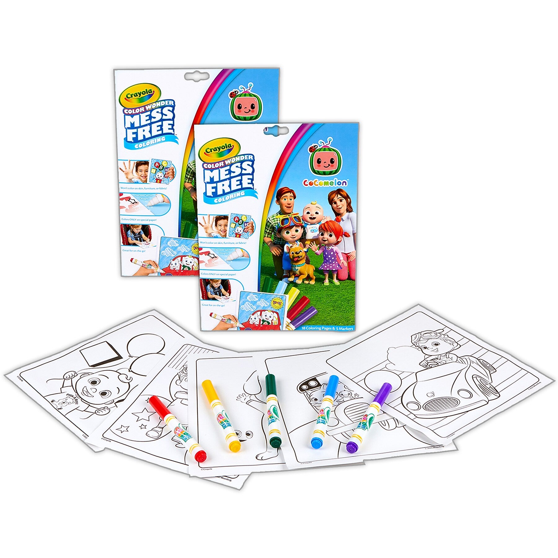 Crayola Color Wonder: Cocomelon Coloring Book, 18 Pages, 2 Sets/Bundle (BIN752788-2)