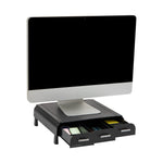Mind Reader Monitor Stand and Desktop Organizer with 3 Storage Drawers, Black (MONSTA3D-BLK)