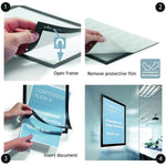 Durable Duraframe Sign Holder, 11" x 17", Wall Mounted, Black Plastic, 2/Pack (4769-01)